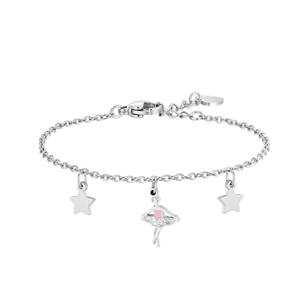 luca barra - BRACCIALE BAMBINA IN ACCIAIO CON BALLERINA