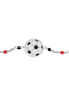 luca barra - BRACCIALE IN ACCIAIO CON PALLONE E PIETRE NERE E ROSSE