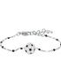 luca barra - BRACCIALE IN ACCIAIO CON PALLONE E PIETRE NERE E BIANCHE