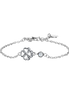 luca barra - BRACCIALE IN ACCIAIO CON QUADRIFOGLIO E CRISTALLO BIANCO