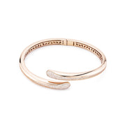 KBR026RS Bracciale boccadamo contrarié color oro rosa con doppia goccia zirconata