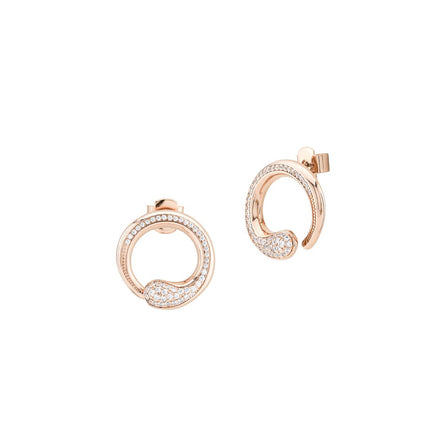 orecchini boccadamo KOR036RS  contrarié con zirconi color oro rosa