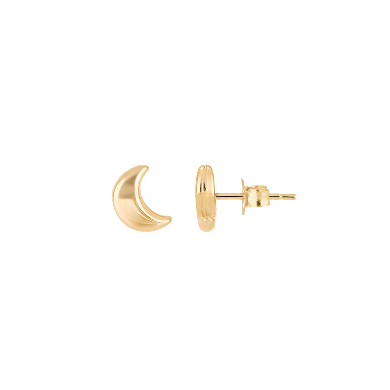 igold - Orecchini a lobo luna crescente in oro giallo 375% 9kt