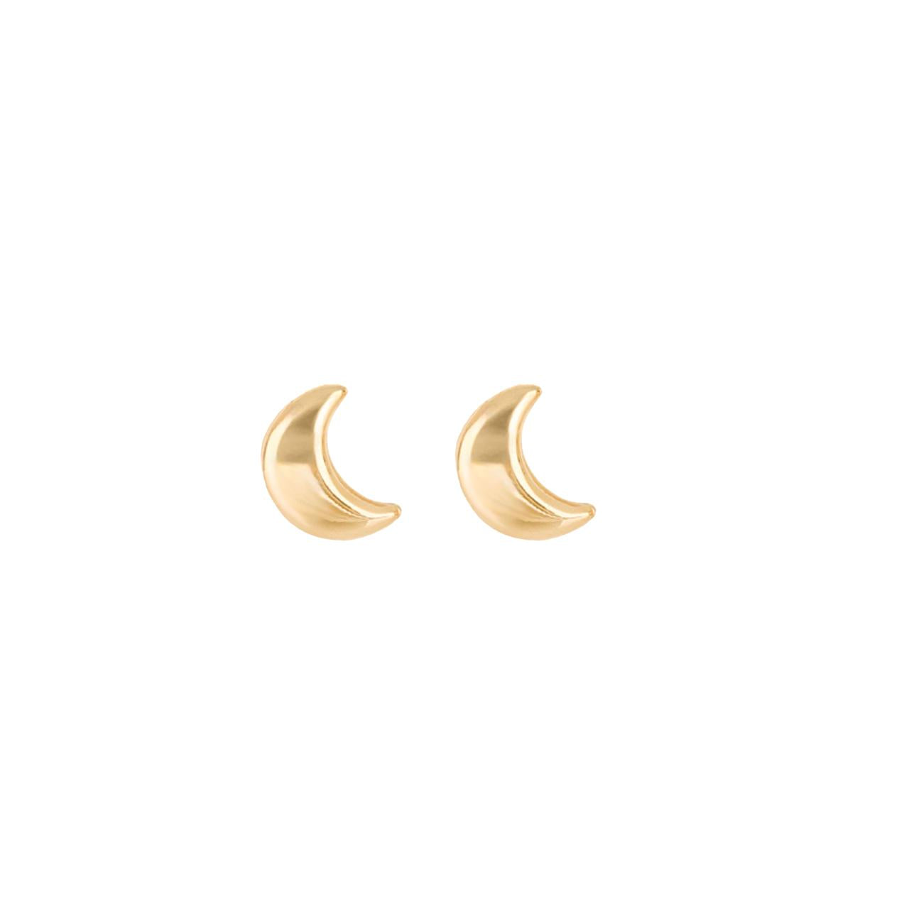 igold - Orecchini a lobo luna crescente in oro giallo 375% 9kt