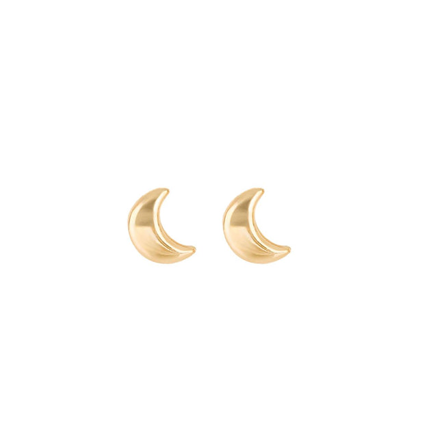 igold - Orecchini a lobo luna crescente in oro giallo 375% 9kt