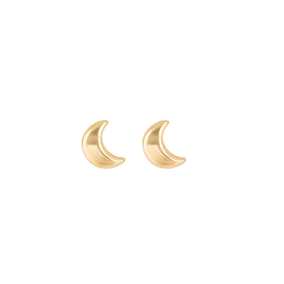 igold - Orecchini a lobo luna crescente in oro giallo 375% 9kt