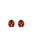 igold - Orecchini a lobo coccinella smaltata in oro giallo 375% 9kt
