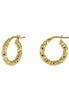 igold - Orecchini a Cerchio Martellati in Oro 375% 9kt