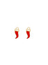 igold - Orecchini peperoncino portafortuna in oro 375% 9kt smaltato rosso