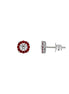 igold - Orecchini punto luce con halo rosso in oro bianco 375% 9 kt