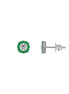 igold - Orecchini punto luce con contorno verde in oro bianco 375% 9 kt