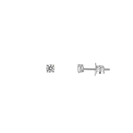 igold - Orecchini punto luce in oro bianco 375% 9kt con zircone