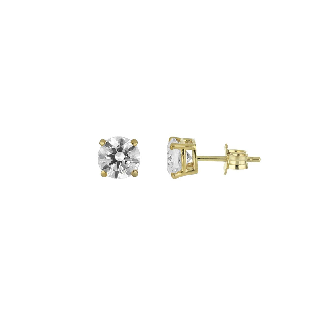 igold - Orecchini punto luce con zircone in oro giallo 375% 9 kt