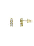 igold - Orecchini a lobo barretta con zirconi in oro 375% 9 kt