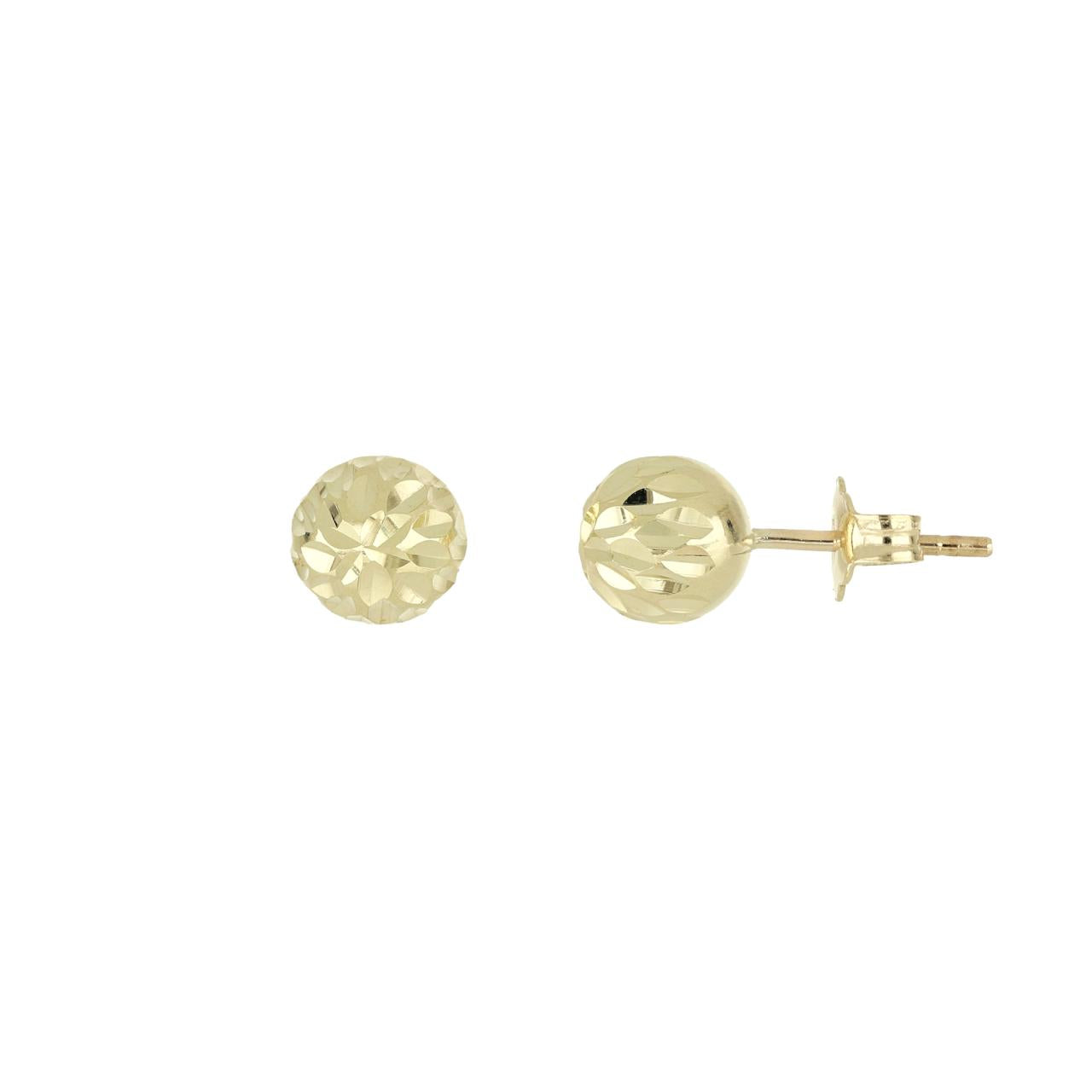 igold - Orecchini a lobo sfera diamantata in oro giallo 375% 9kt