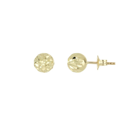igold - Orecchini a lobo sfera diamantata in oro giallo 375% 9kt