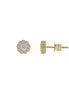 igold - Orecchini a lobo rosetta con zirconi in oro giallo 375% 9 kt