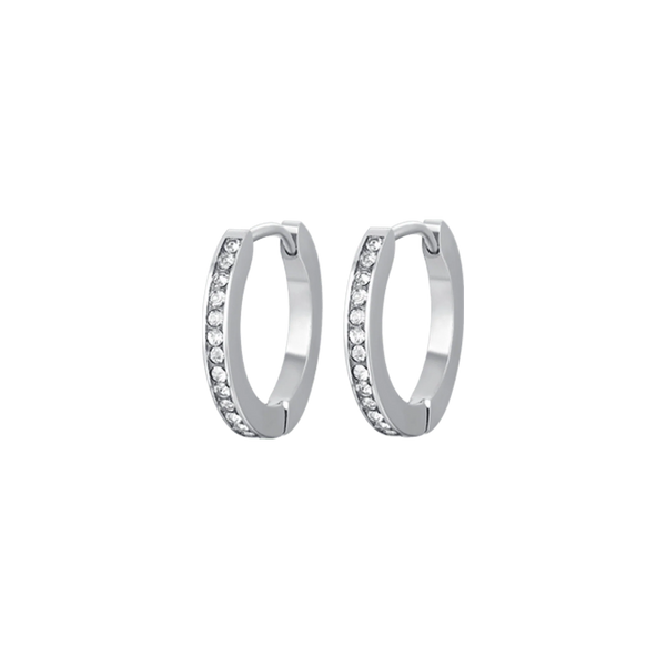 luca barra - ORECCHINI DONNA IN ACCIAIO CON CRISTALLI BIANCHI