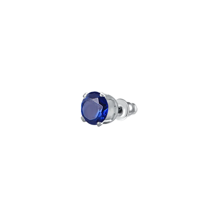 luca barra - MONO ORECCHINO DONNA IN ACCIAIO CON ZIRCONE BLU