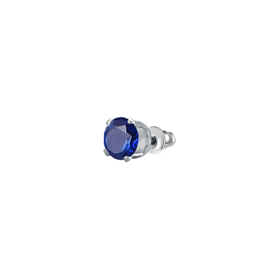 luca barra - MONO ORECCHINO DONNA IN ACCIAIO CON ZIRCONE BLU
