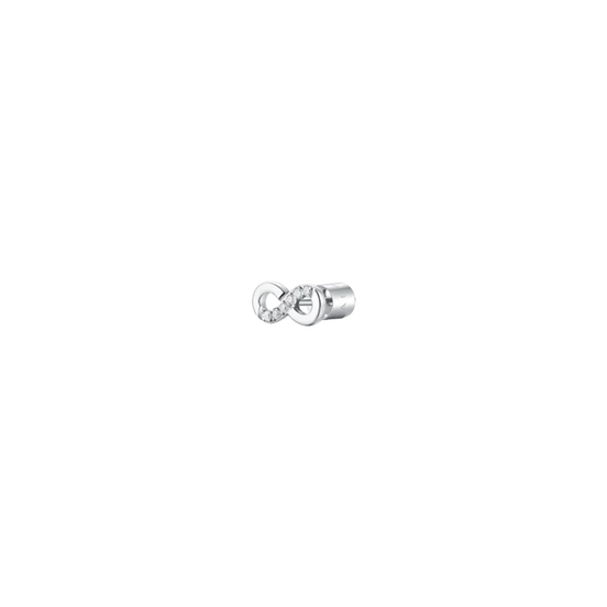 luca barra - MONO ORECCHINO DONNA IN ACCIAIO CON INFINITO CON PUNTI LUCE ZIRCONE BIANCO