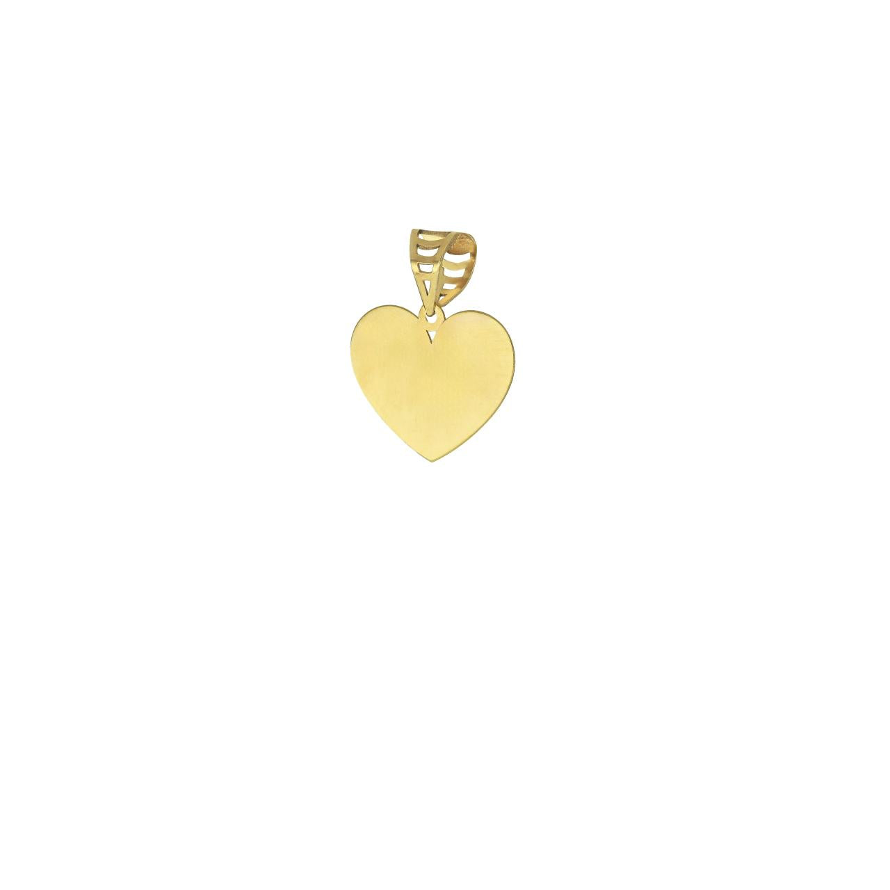 igold - Ciondolo cuore liscio in oro 375% 9kt