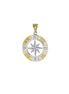 igold - Ciondolo rosa dei venti in oro 375% 9kt bicolore