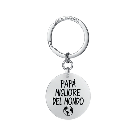 luca barra - PORTACHIAVI UOMO IN ACCIAIO PAPA' MIGLIORE AL MONDO