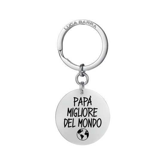 luca barra - PORTACHIAVI UOMO IN ACCIAIO PAPA' MIGLIORE AL MONDO