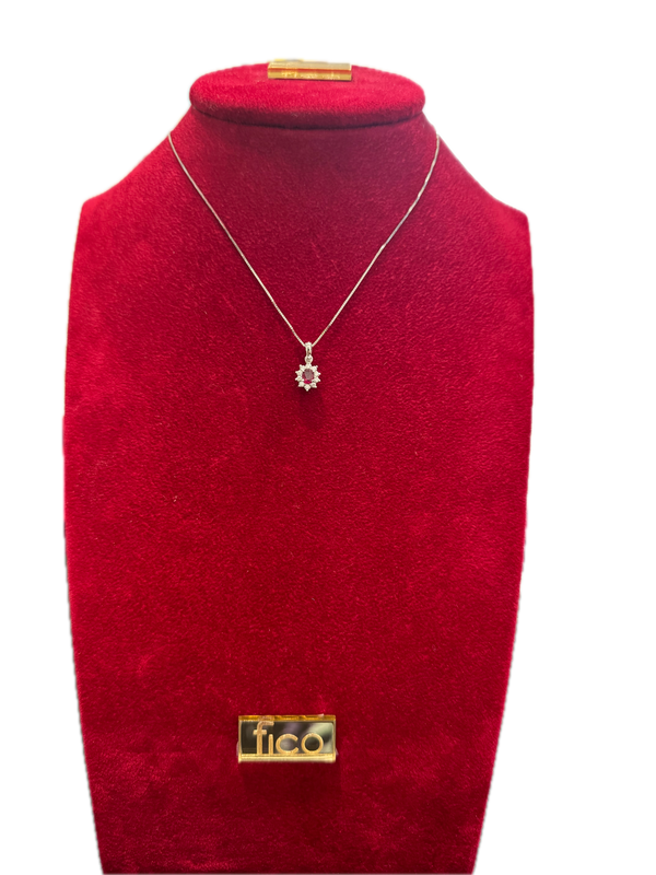 Fico Gioielli - Collana con pendente in oro rubino e diamanti