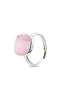 XAN207R Anello rodiato con cristallo grande rosa baby