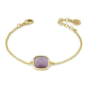 XB1014DP Bracciale placcato oro giallo con cristallo purple