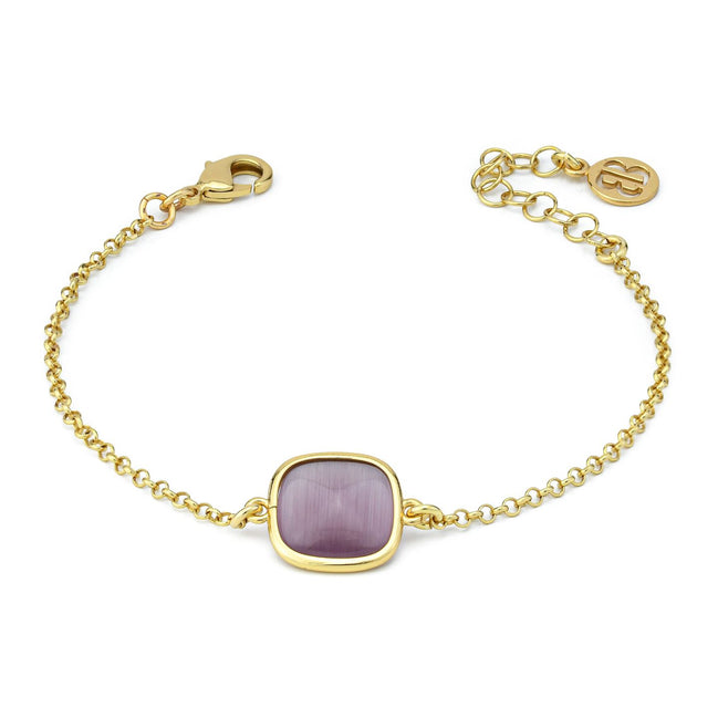 XB1014DP Bracciale placcato oro giallo con cristallo purple