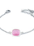 Bracciale con cristallo quadrato rosa baby XB1014R