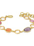 XB1017DP Bracciale placcato oro giallo con quattro cristalli multicolor e moduli circolari