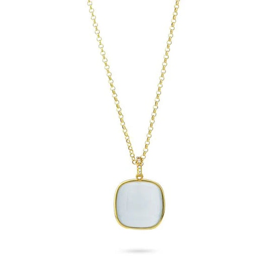 XGR715DW Collana placcata oro giallo con pendente white e zirconi