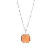 XGR715O COLLANA BOCCADAMO DONNA RODIATA CON PENDENTE DI CRISTALLO ORANGE E ZIRCONI
