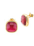 Orecchini placcati oro giallo con cristallo tormalina rossa XOR722DS