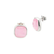 XOR722R Orecchini con cristallo grande rosa baby