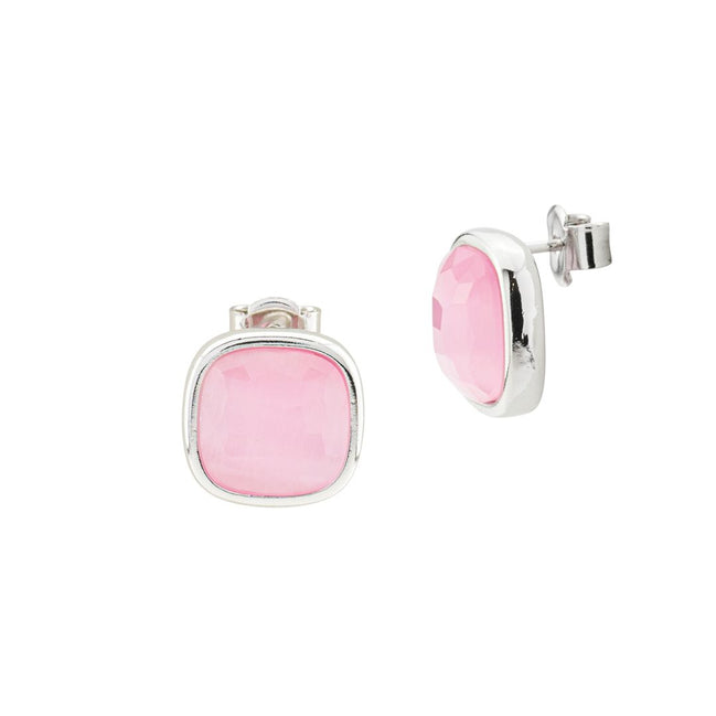 XOR722R Orecchini con cristallo grande rosa baby