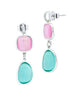 XOR728A Orecchini con cristalli rosa baby e acquamarina con zirconi