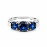 fico gioielli - Anello Trilogy in Argento 925 con Pietre Blu