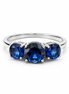 fico gioielli - Anello Trilogy in Argento 925 con Pietre Blu