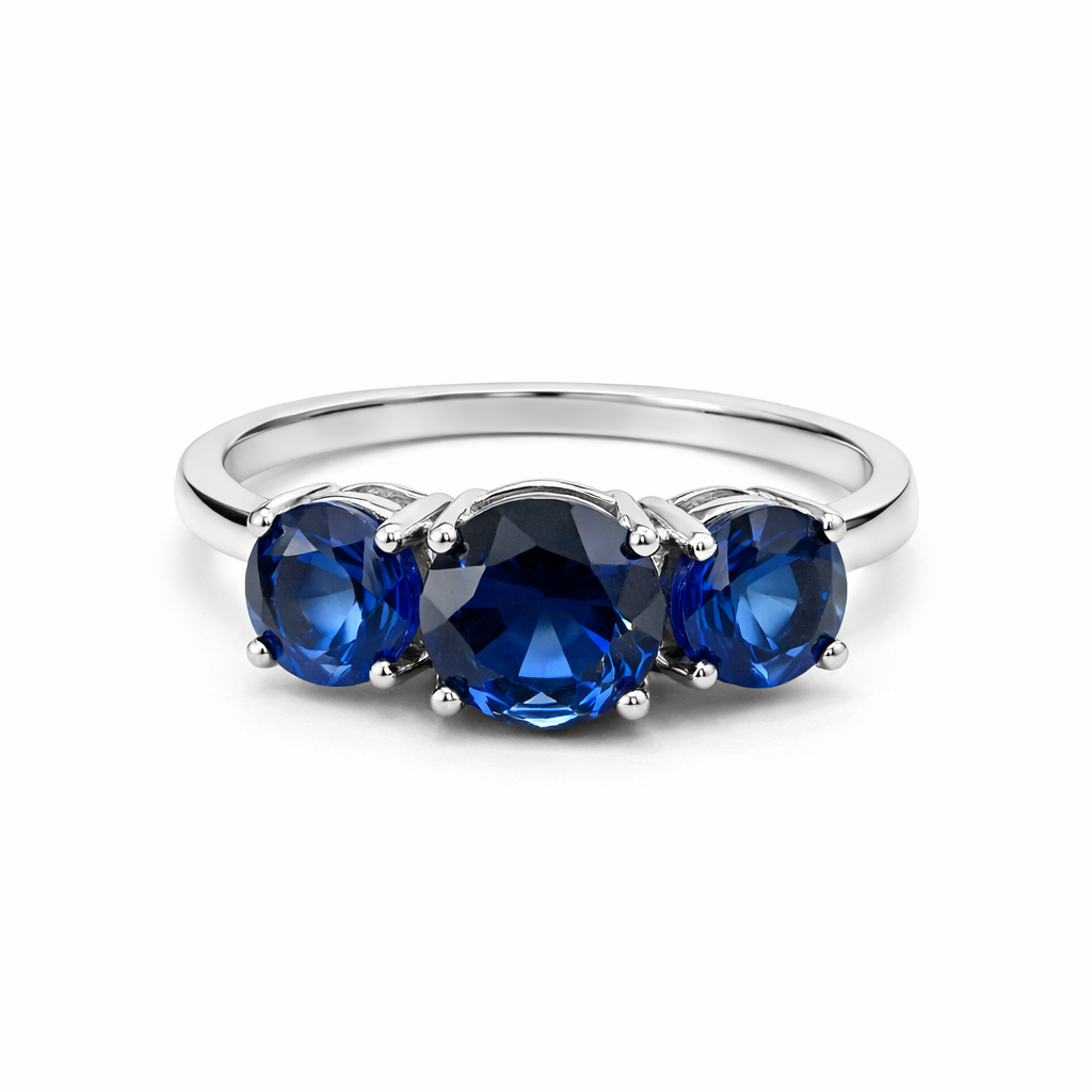 fico gioielli - Anello Trilogy in Argento 925 con Pietre Blu