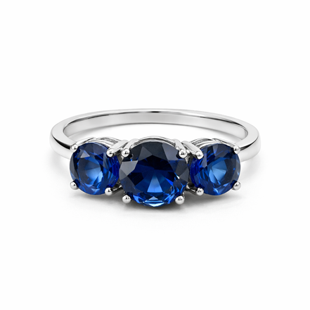 fico gioielli - Anello Trilogy in Argento 925 con Pietre Blu