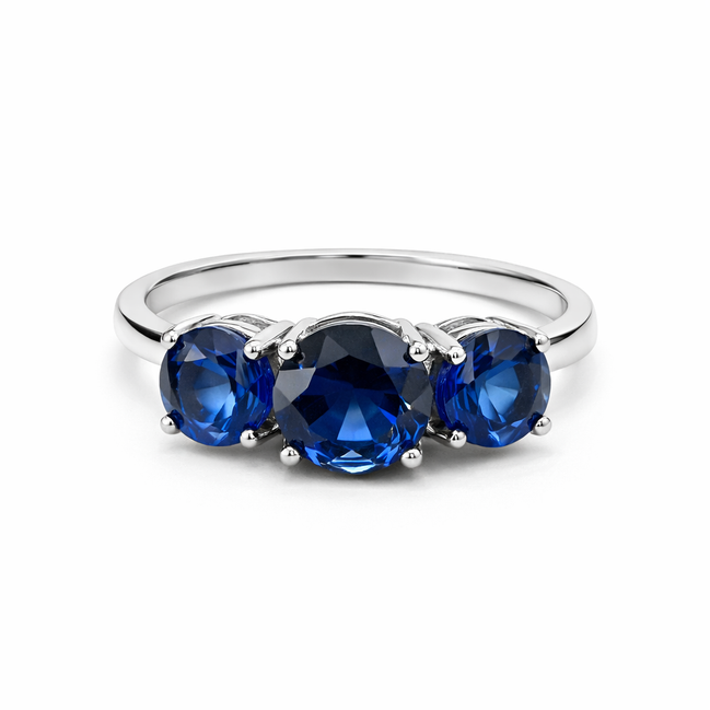 fico gioielli - Anello Trilogy in Argento 925 con Pietre Blu