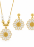 Amo Capri - Set in Metallo Collana + orecchini margherita smaltata