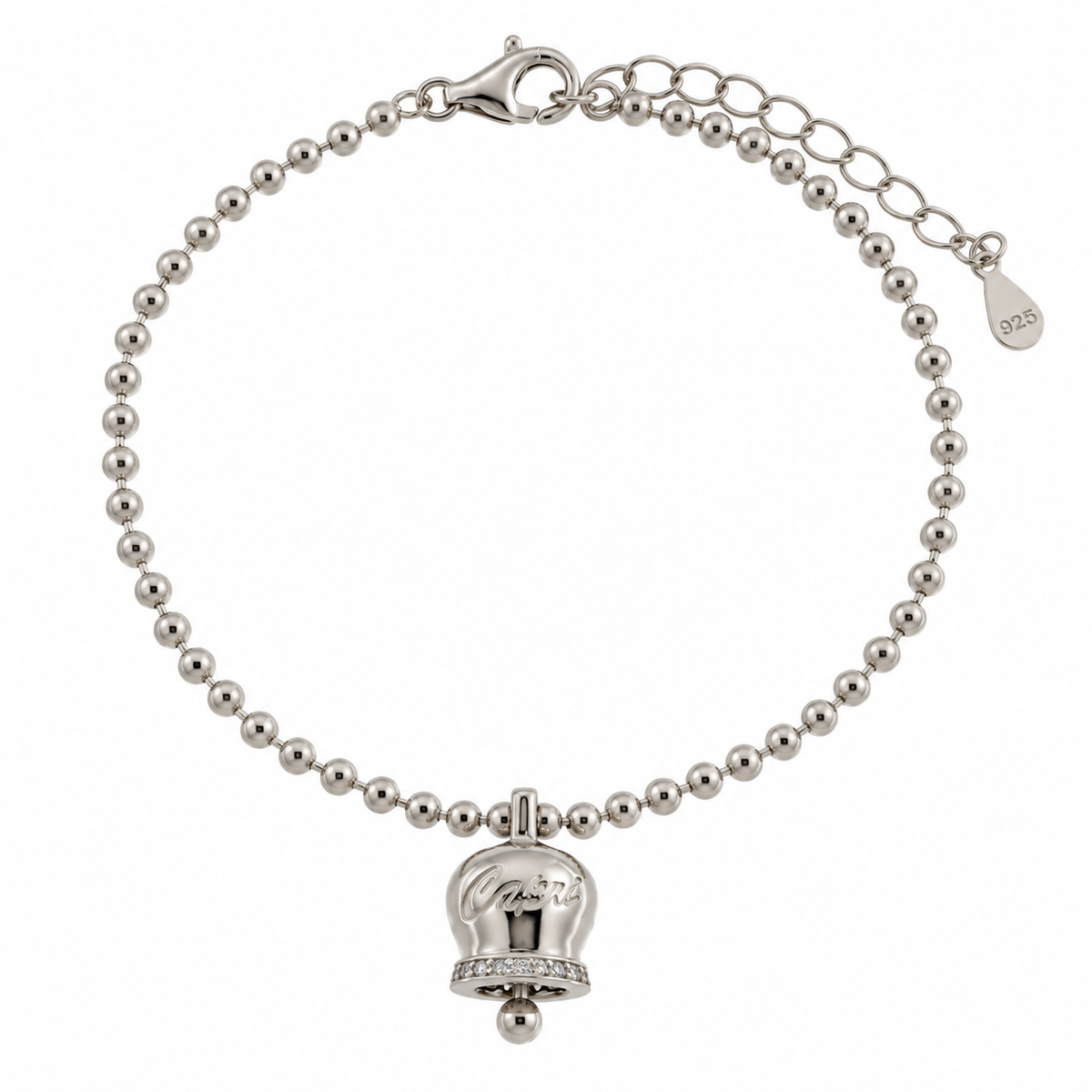 Amo Capri - Bracciale in Argento 925 con campanella con scritto Capri