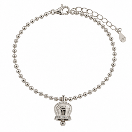 Amo Capri - Bracciale in Argento 925 con campanella con scritto Capri