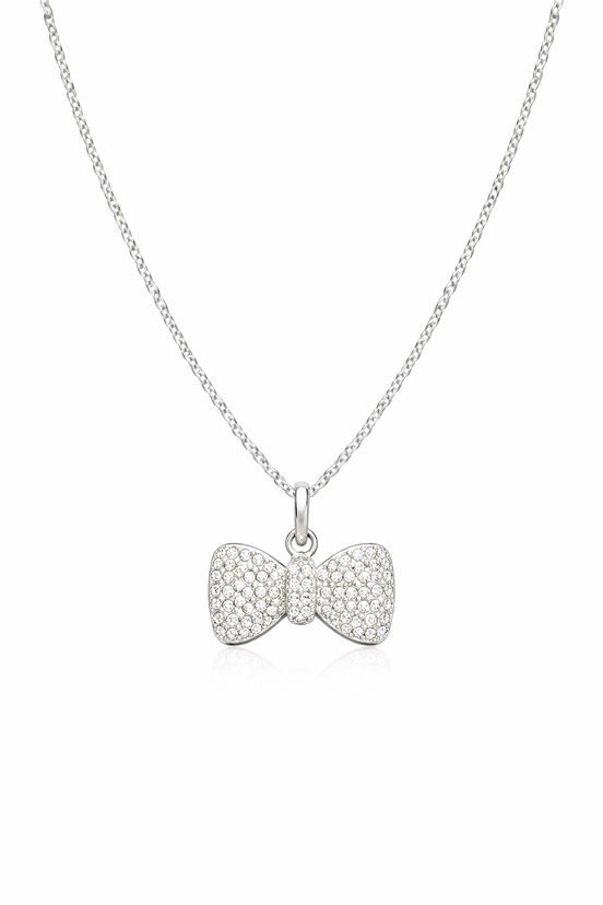 fico gioielli - Collana Fiocco con Zirconi in Argento
